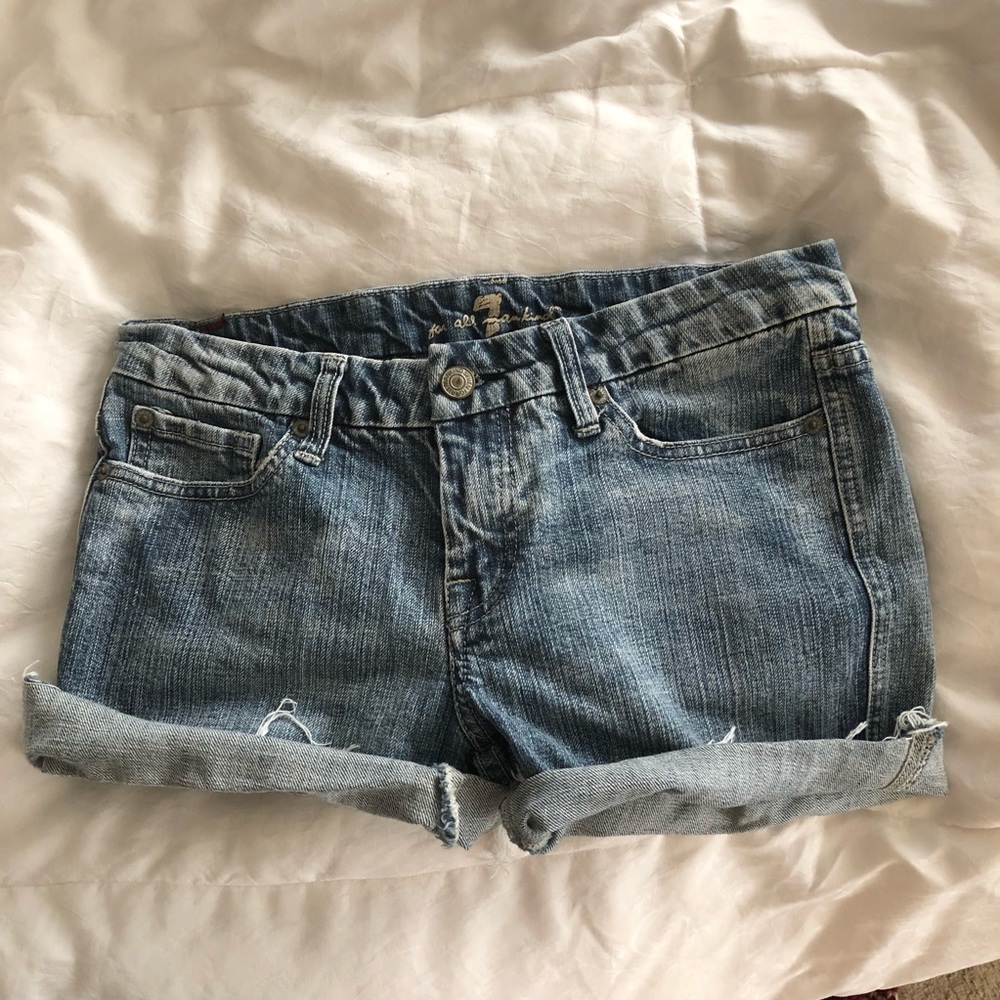 7 for all mankind denim shorts size 28